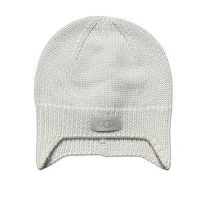UGG baby beanie in a cream heathered rib knit hat